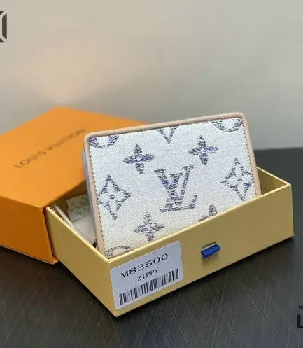 Louis Vuitton 1:1 Mirror Replica Monogram Jacquard Lou Wallet White 11.5CM/4.5IN Louis Vuitton Replica Wallets