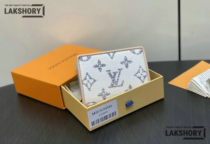 Louis Vuitton 1:1 Mirror Replica Monogram Jacquard Lou Wallet White 11.5CM/4.5IN Louis Vuitton Replica Wallets Louis Vuitton 1:1 Mirror Replica Monogram Jacquard Lou Wallet White 11.5CM/4.5IN Louis Vuitton Replica Wallets