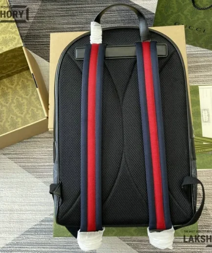Gucci 1:1 Mirror Replica GG Medium Backpack Supreme Black 44CM/17.3IN Gucci Replica Backpacks
