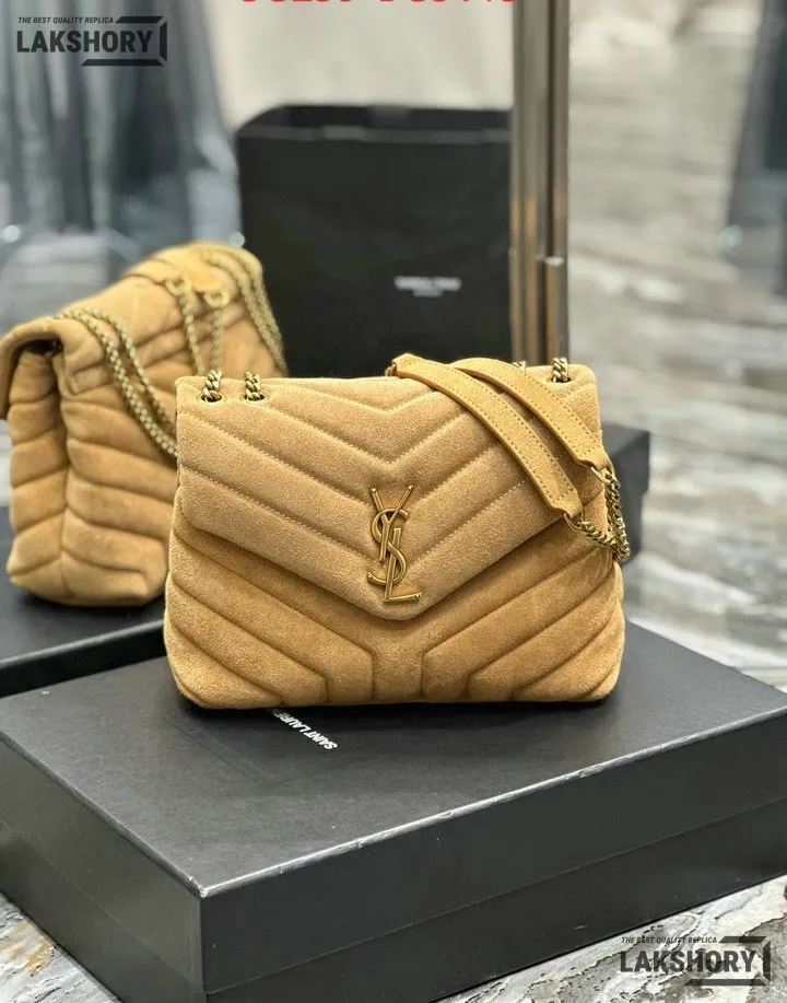 YSL 1:1 Mirror Replica Suede Calfskin Small Loulou Chain Satchel 24CM/9.4IN Replica Crossbody Bags YSL 1:1 Mirror Replica Suede Calfskin Small Loulou Chain Satchel 24CM/9.4IN Replica Crossbody Bags