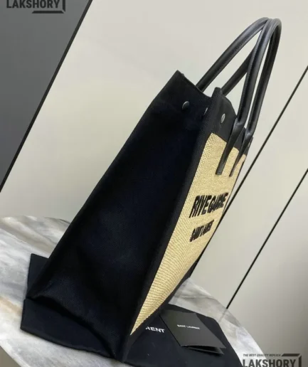 YSL 1:1 Mirror Replica Medium Rive Gauche Raffia Tote Bag 48CM/18.9IN Replica Tote Bags