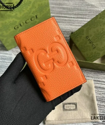 Gucci 1:1 Mirror Replica Leather Jumbo GG Card Case 7.5CM/3IN Gucci Replica Wallets