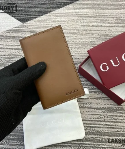 Gucci 1:1 Mirror Replica Bi-fold GG Emblem Embossed Card Case 7.5CM/3IN Gucci Replica Wallets