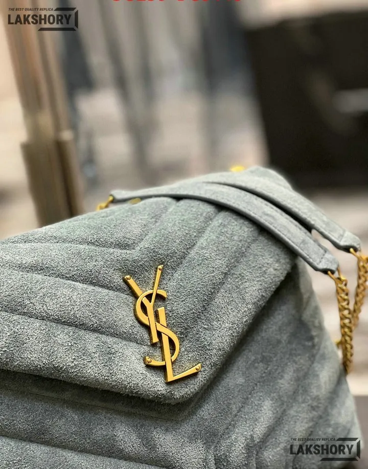 YSL 1:1 Mirror Replica Suede Calfskin Small Loulou Chain Satchel 24CM/9.4IN Replica Crossbody Bags YSL 1:1 Mirror Replica Suede Calfskin Small Loulou Chain Satchel 24CM/9.4IN Replica Crossbody Bags