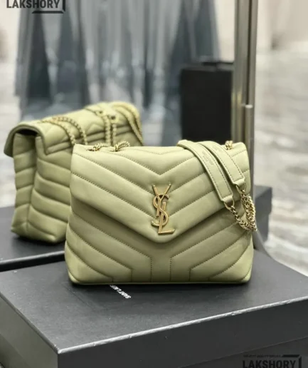 YSL 1:1 Mirror Replica Y Quilted Medium Loulou Calfskin Chain Bag 25CM/9.8IN Replica Crossbody Bags