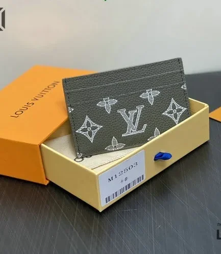 Louis Vuitton 1:1 Mirror Replica Double Card Holder Monogram Shadow 7CM/2.8IN Louis Vuitton Replica Wallets