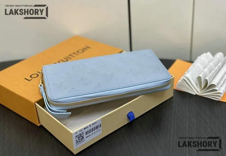 Louis Vuitton 1:1 Mirror Replica Monogram Empreinte Zippy Wallet Washed Blue 19.5CM/7.7IN Louis Vuitton Replica Wallets Louis Vuitton 1:1 Mirror Replica Monogram Empreinte Zippy Wallet Washed Blue 19.5CM/7.7IN Louis Vuitton Replica Wallets