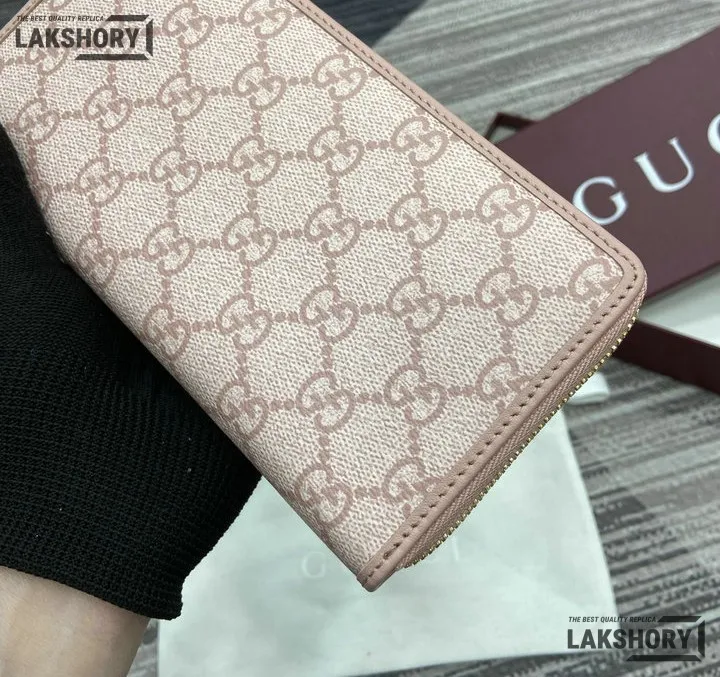 Gucci 1:1 Mirror Replica GG Emblem Zip Around Wallet 19CM/7.5IN Gucci Replica Wallets Gucci 1:1 Mirror Replica GG Emblem Zip Around Wallet 19CM/7.5IN Gucci Replica Wallets
