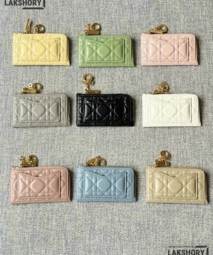 Dior 1:1 Mirror Replica Lady Dior Cosmos Zipped Card Holder 13.5CM/5.3IN Christian Dior Replica Wallets