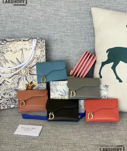 Dior 1:1 Mirror Replica Goatskin Saddle Card Holder 11CM/4.3IN Christian Dior Replica Wallets