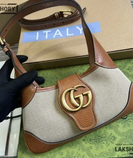 Gucci 1:1 Mirror Replica Aphrodite Small Beige Brown Shoulder Bag 27CM/10.6IN Gucci Replica Marmont Bags