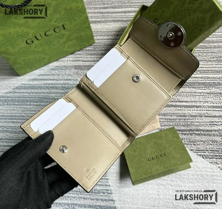 Gucci 1:1 Mirror Replica GG Medium Wallet Beige Ebony 11CM/4.3IN Gucci Replica Wallets Gucci 1:1 Mirror Replica GG Medium Wallet Beige Ebony 11CM/4.3IN Gucci Replica Wallets