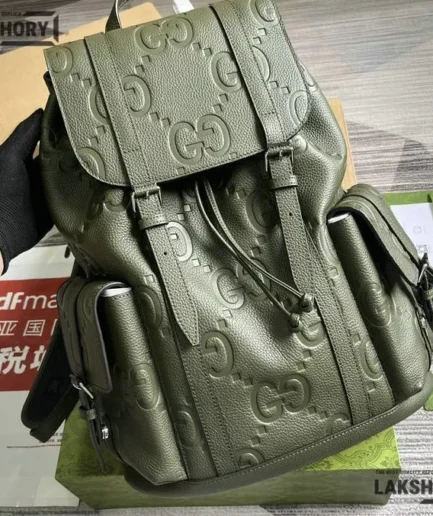Gucci 1:1 Mirror Replica Leather Jumbo GG Backpack 41CM/16.1IN Gucci Replica Backpacks