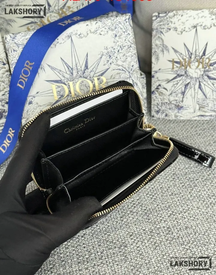 Dior 1:1 Mirror Replica Dior Microcannage Patent Leather Croisiere Wallet on Chain 11CM/4.3IN Christian Dior Replica Wallets Dior 1:1 Mirror Replica Dior Microcannage Patent Leather Croisiere Wallet on Chain 11CM/4.3IN Christian Dior Replica Wallets