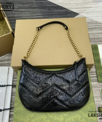 Gucci 1:1 Mirror Replica GG Marmont Half Moon Mini Hobo Bag 26CM/10.2IN Gucci Replica Marmont Bags