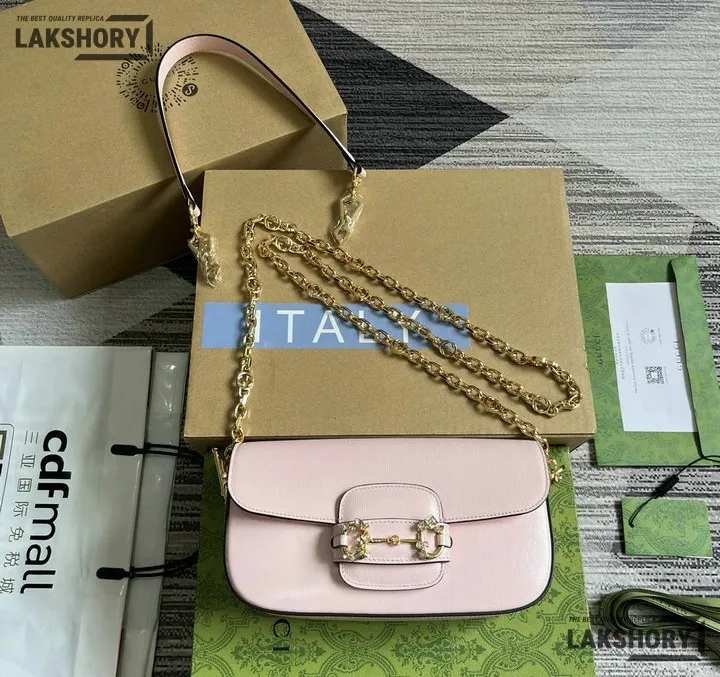Gucci 1:1 Mirror Replica Horsebit 1955 Small Chain Pink Shoulder Bag 24CM/9.4IN Gucci Replica Horsebit Bags Gucci 1:1 Mirror Replica Horsebit 1955 Small Chain Pink Shoulder Bag 24CM/9.4IN Gucci Replica Horsebit Bags
