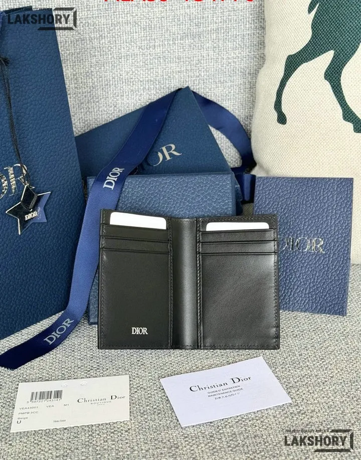 Dior 1:1 Mirror Replica CD Icon Vertical Bifold Card Holder 11.2CM/4.4IN Christian Dior Replica Wallets Dior 1:1 Mirror Replica CD Icon Vertical Bifold Card Holder 11.2CM/4.4IN Christian Dior Replica Wallets