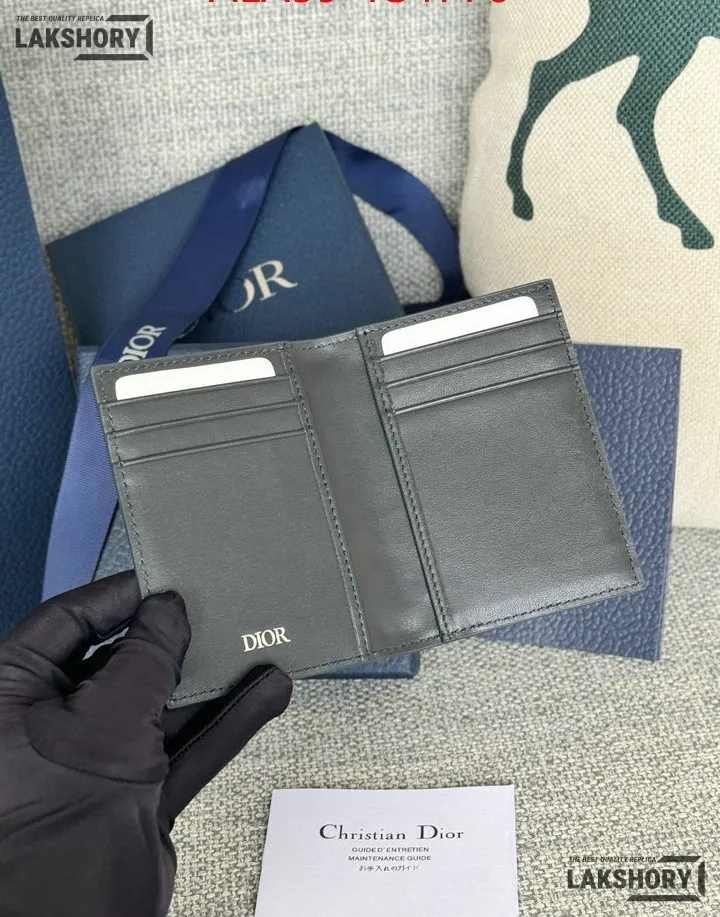 Dior 1:1 Mirror Replica CD Icon Vertical Bifold Card Holder 11.2CM/4.4IN Christian Dior Replica Wallets Dior 1:1 Mirror Replica CD Icon Vertical Bifold Card Holder 11.2CM/4.4IN Christian Dior Replica Wallets