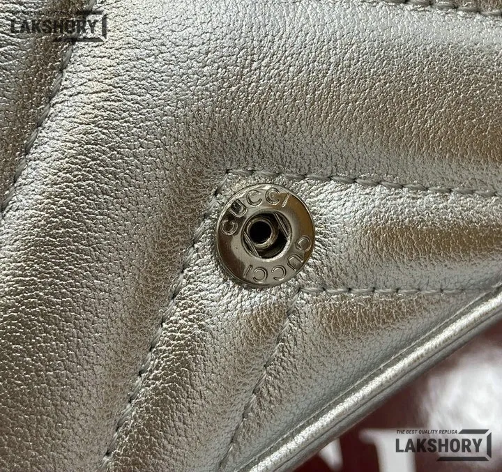 Gucci 1:1 Mirror Replica GG Marmont Mini Shoulder Bag Grey 16.5CM/6.5IN Gucci Replica Marmont Bags Gucci 1:1 Mirror Replica GG Marmont Mini Shoulder Bag Grey 16.5CM/6.5IN Gucci Replica Marmont Bags