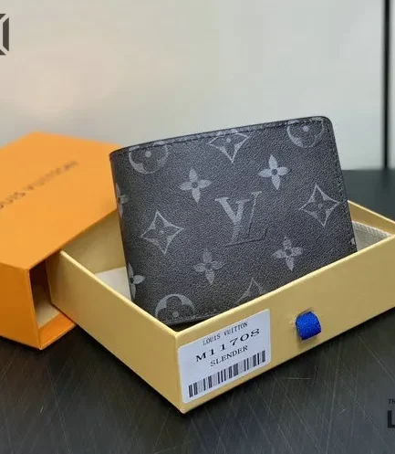 Louis Vuitton 1:1 Mirror Replica Slender Wallet Monogram Eclipse 11CM/4.3IN Louis Vuitton Replica Wallets