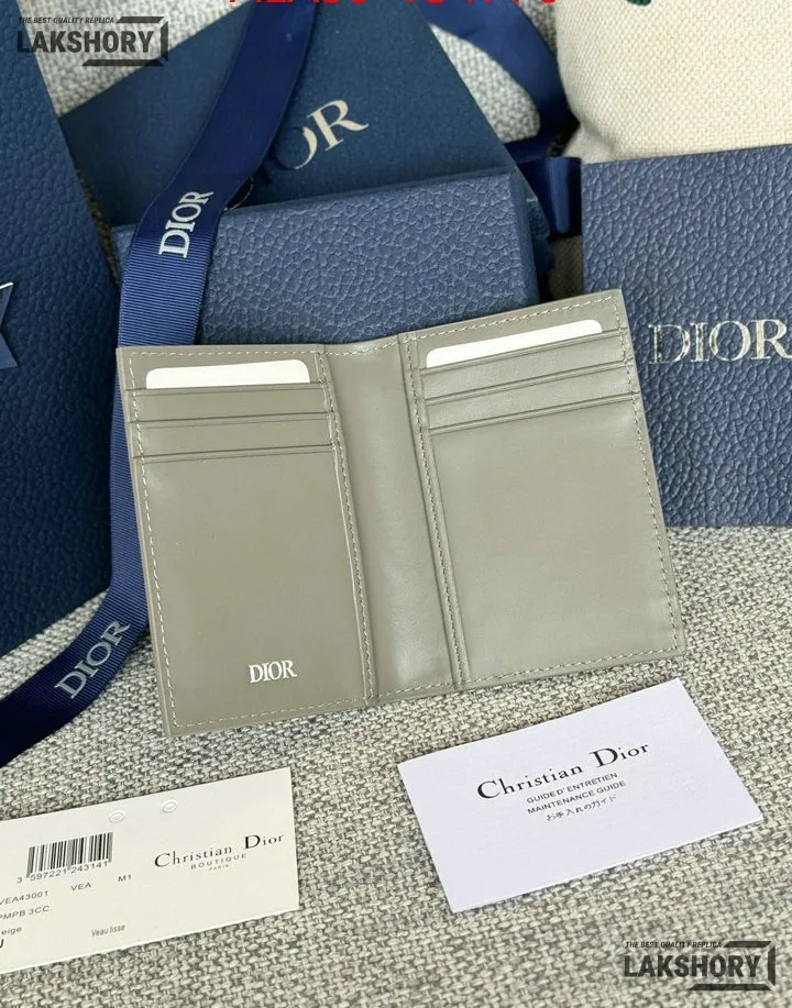 Dior 1:1 Mirror Replica CD Icon Vertical Bifold Card Holder 11.2CM/4.4IN Christian Dior Replica Wallets Dior 1:1 Mirror Replica CD Icon Vertical Bifold Card Holder 11.2CM/4.4IN Christian Dior Replica Wallets