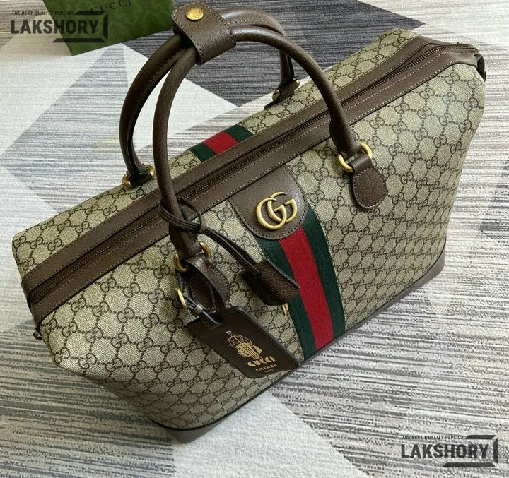 Gucci 1:1 Mirror Replica Savoy Small Carry On Duffle Bag 42CM/16.5IN Gucci Replica Ophidia Bags Gucci 1:1 Mirror Replica Savoy Small Carry On Duffle Bag 42CM/16.5IN Gucci Replica Ophidia Bags