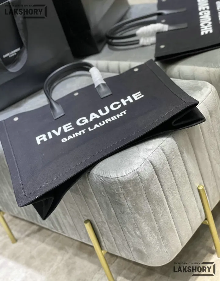 YSL 1:1 Mirror Replica Linen Calfskin Rive Gauche Tote Natural 48CM/18.9IN Replica Tote Bags YSL 1:1 Mirror Replica Linen Calfskin Rive Gauche Tote Natural 48CM/18.9IN Replica Tote Bags