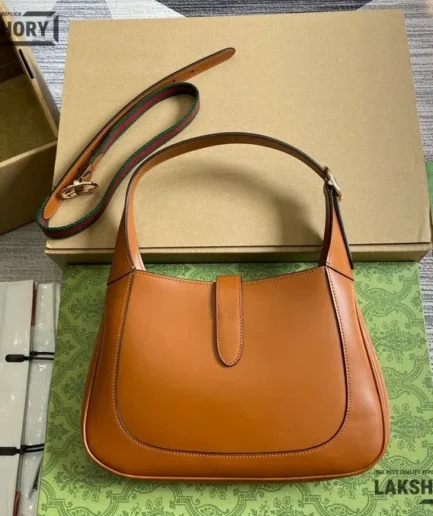 Gucci 1:1 Mirror Replica Jackie 1961 Small Brown Shoulder Bag 27.5CM/10.8IN Gucci Replica Jackie Bags