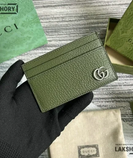 Gucci 1:1 Mirror Replica GG Marmont Card Case 7CM/2.8IN Gucci Replica Wallets