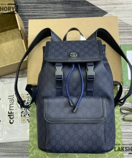 Gucci 1:1 Mirror Replica GG Signature Supreme Medium Ophidia Backpack 40.5CM/15.9IN Gucci Replica Backpacks