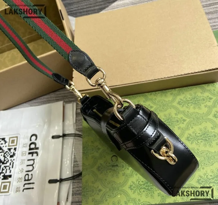 Gucci 1:1 Mirror Replica Mini Moon Side Shoulder Bag Black 24CM/9.4IN Gucci Replica Jackie Bags Gucci 1:1 Mirror Replica Mini Moon Side Shoulder Bag Black 24CM/9.4IN Gucci Replica Jackie Bags