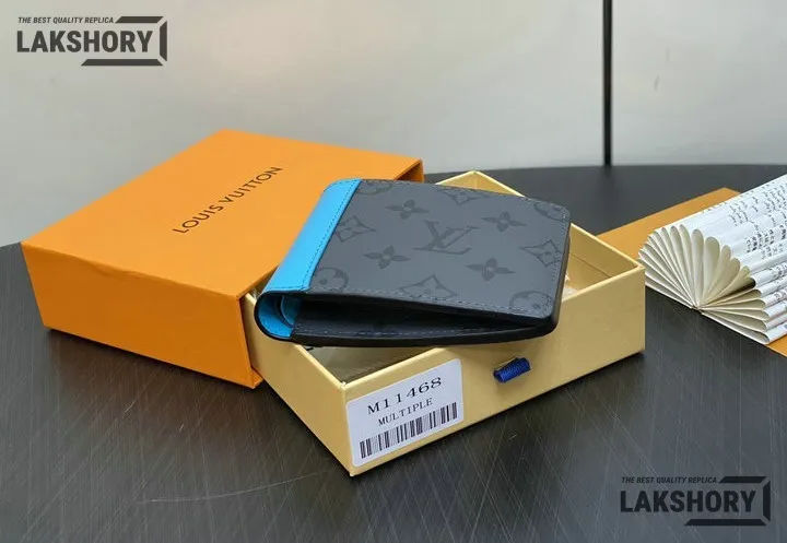 Louis Vuitton 1:1 Mirror Replica Multiple Wallet Monogram Eclipse Turquoise 9CM/3.5IN Louis Vuitton Replica Wallets Louis Vuitton 1:1 Mirror Replica Multiple Wallet Monogram Eclipse Turquoise 9CM/3.5IN Louis Vuitton Replica Wallets