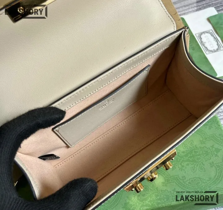 Gucci 1:1 Mirror Replica GG Supreme Metallic Mini Padlock 22CM/8.7IN Gucci Replica Padlock Bags Gucci 1:1 Mirror Replica GG Supreme Metallic Mini Padlock 22CM/8.7IN Gucci Replica Padlock Bags