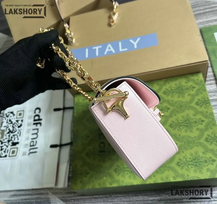 Gucci 1:1 Mirror Replica Horsebit 1955 Small Chain Pink Shoulder Bag 24CM/9.4IN Gucci Replica Horsebit Bags Gucci 1:1 Mirror Replica Horsebit 1955 Small Chain Pink Shoulder Bag 24CM/9.4IN Gucci Replica Horsebit Bags