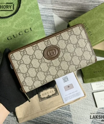 Gucci 1:1 Mirror Replica Interlocking G Zip Around Long Wallet 19CM/7.5IN Gucci Replica Wallets