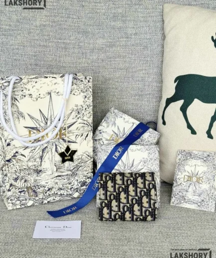 Dior 1:1 Mirror Replica Oblique Saddle Lotus Wallet 11CM/4.3IN Christian Dior Replica Wallets