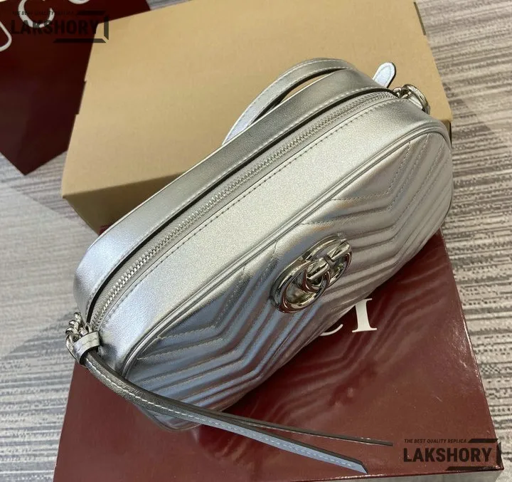 Gucci 1:1 Mirror Replica Matelasse Small GG Chain Marmont White 24CM/9.4IN Gucci Replica Marmont Bags Gucci 1:1 Mirror Replica Matelasse Small GG Chain Marmont White 24CM/9.4IN Gucci Replica Marmont Bags