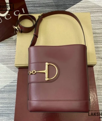 Gucci 1:1 Mirror Replica 73 Cowhide Mini Bucket Bag 7.5CM/10.8IN Gucci Replica Horsebit Bags