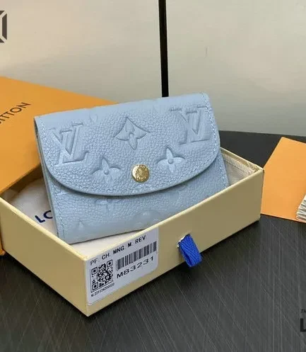 Louis Vuitton 1:1 Mirror Replica Empreinte Rosalie Coin Purse Blue 11CM/4.3IN Louis Vuitton Replica Wallets