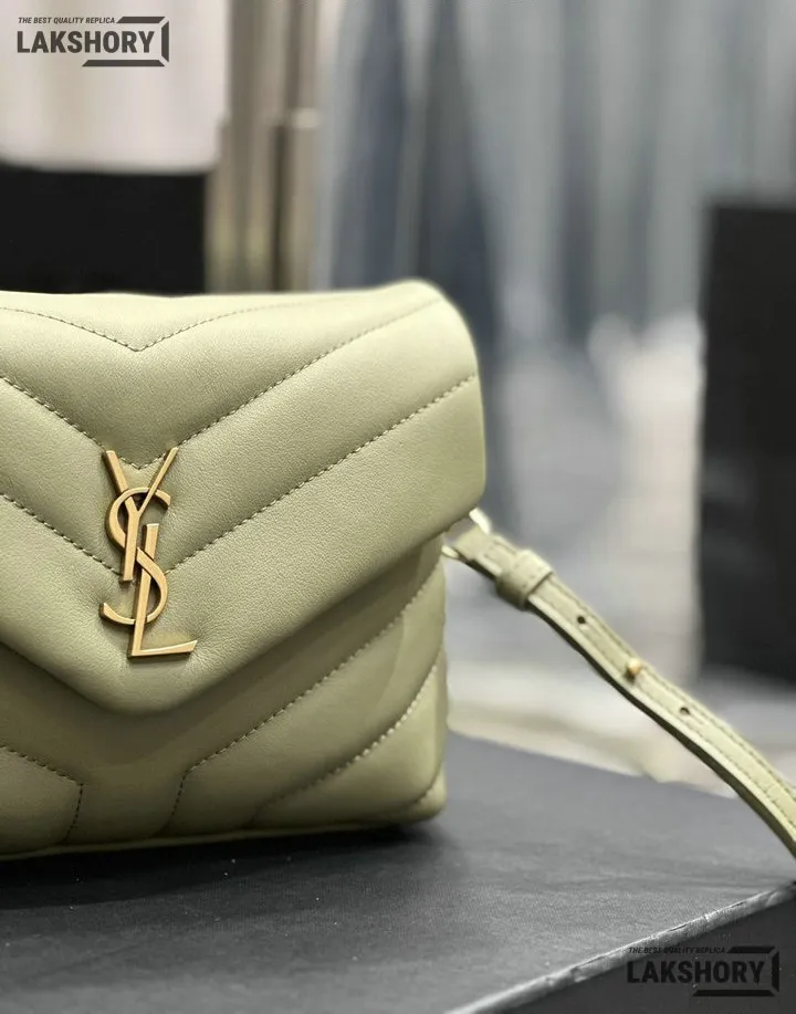 YSL 1:1 Mirror Replica Matelasse Toy Loulou Bag Light Sage 20CM/7.9IN Replica Crossbody Bags YSL 1:1 Mirror Replica Matelasse Toy Loulou Bag Light Sage 20CM/7.9IN Replica Crossbody Bags