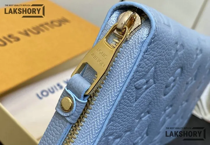 Louis Vuitton 1:1 Mirror Replica Monogram Empreinte Zippy Wallet Washed Blue 19.5CM/7.7IN Louis Vuitton Replica Wallets Louis Vuitton 1:1 Mirror Replica Monogram Empreinte Zippy Wallet Washed Blue 19.5CM/7.7IN Louis Vuitton Replica Wallets