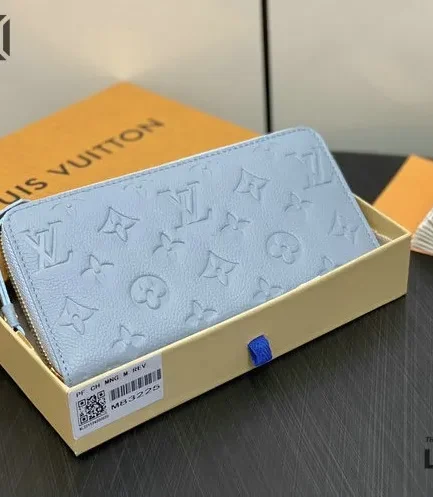 Louis Vuitton 1:1 Mirror Replica Monogram Empreinte Zippy Wallet Washed Blue 19.5CM/7.7IN Louis Vuitton Replica Wallets Louis Vuitton 1:1 Mirror Replica Monogram Empreinte Zippy Wallet Washed Blue 19.5CM/7.7IN Louis Vuitton Replica Wallets