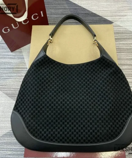 Gucci 1:1 Mirror Replica B Large Shoulder Bag Black 49CM/19.3IN Gucci Replica Jackie Bags