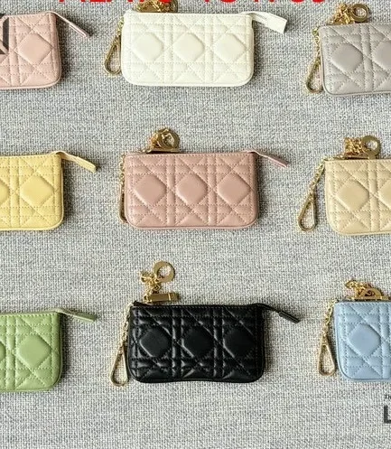 Dior 1:1 Mirror Replica Lambskin Cannage Lady Dior Zipped Key Case 7.6CM/3IN Christian Dior Replica Wallets