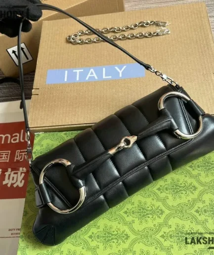 Gucci 1:1 Mirror Replica Nappa Vertical Matelasse Maxi Chain Horsebit 38CM/15IN Gucci Replica Horsebit Bags