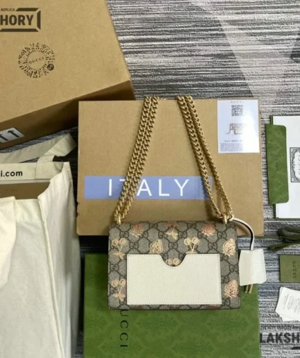 Gucci 1:1 Mirror Replica Padlock GG Supreme Strawberry Print Bag 20CM/7.9IN Gucci Replica Padlock Bags