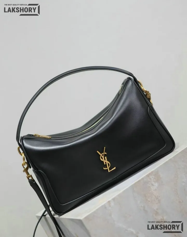YSL 1:1 Mirror Replica Camera Supple Shoulder Bag Black 28CM/11IN Replica Hobo Bags YSL 1:1 Mirror Replica Camera Supple Shoulder Bag Black 28CM/11IN Replica Hobo Bags