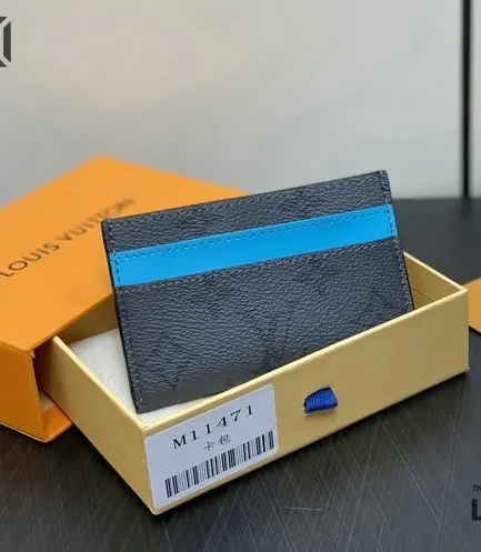 Louis Vuitton 1:1 Mirror Replica Double Card Holder Monogram Eclipse Canvas 7CM/2.8IN Louis Vuitton Replica Wallets