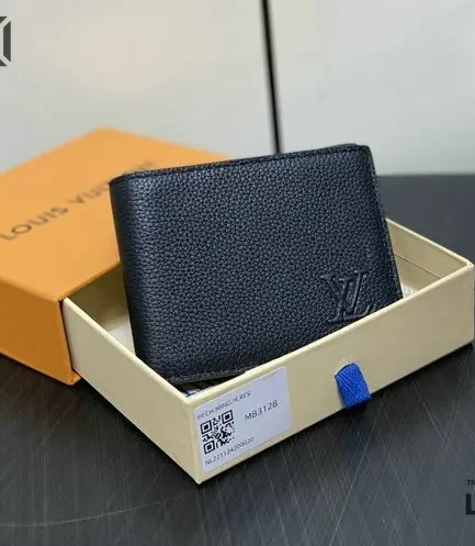 Louis Vuitton 1:1 Mirror Replica Slender Wallet Black 11CM/4.3IN Louis Vuitton Replica Wallets