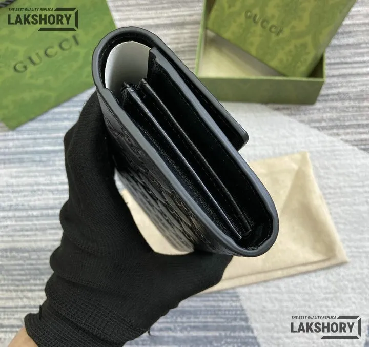 Gucci 1:1 Mirror Replica Guccissima GG Continental Wallet Black 19.5CM/7.7IN Gucci Replica Wallets Gucci 1:1 Mirror Replica Guccissima GG Continental Wallet Black 19.5CM/7.7IN Gucci Replica Wallets